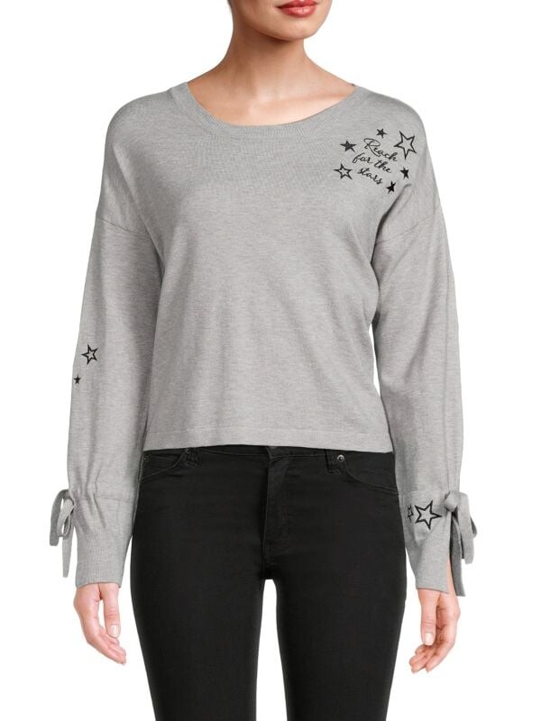 

Звездный свитер с заниженной линией плеч FOR THE REPUBLIC Mist grey