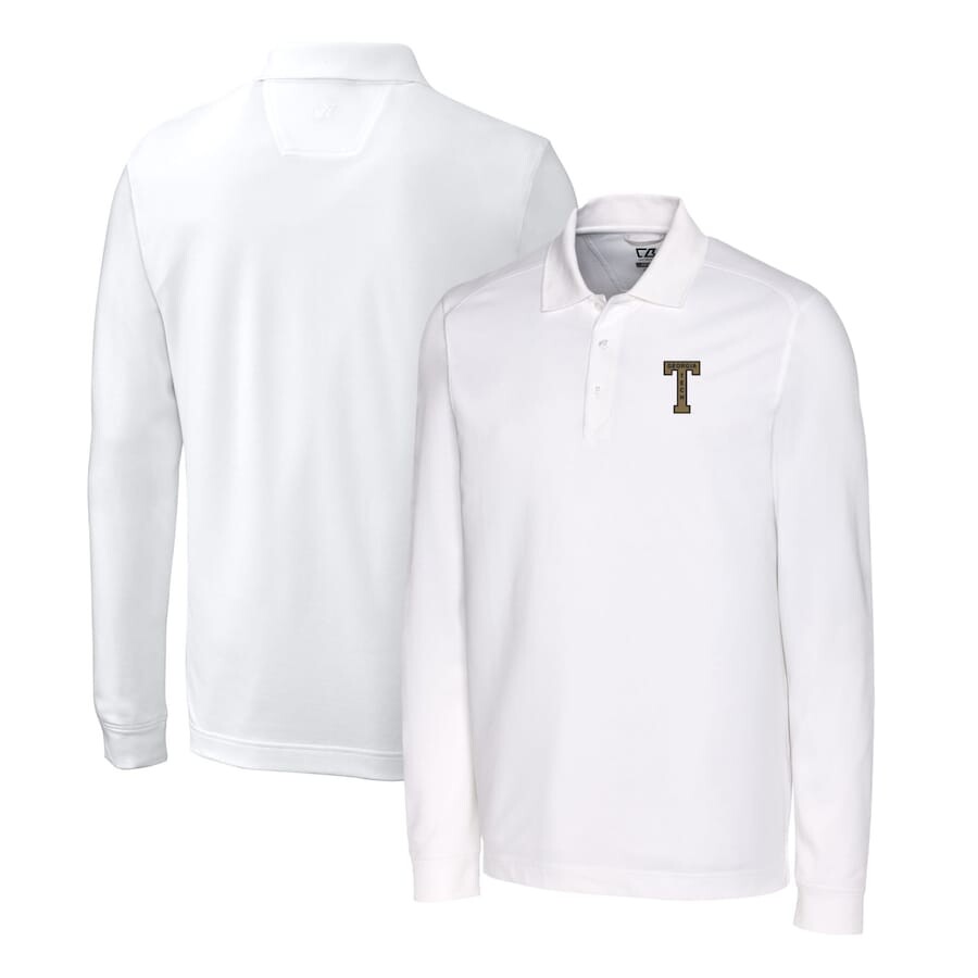 

Поло с длинным рукавом Cutter & Buck Georgia Tech Yellow Jackets, белый