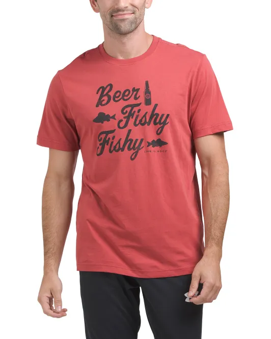 

Классическая футболка Beer Fishy Fishy Life Is Good, красный