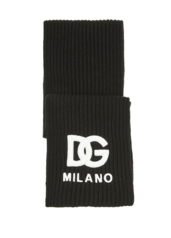 

Черный шерстяной шарф для мальчика с логотипом Dolce&Gabbana