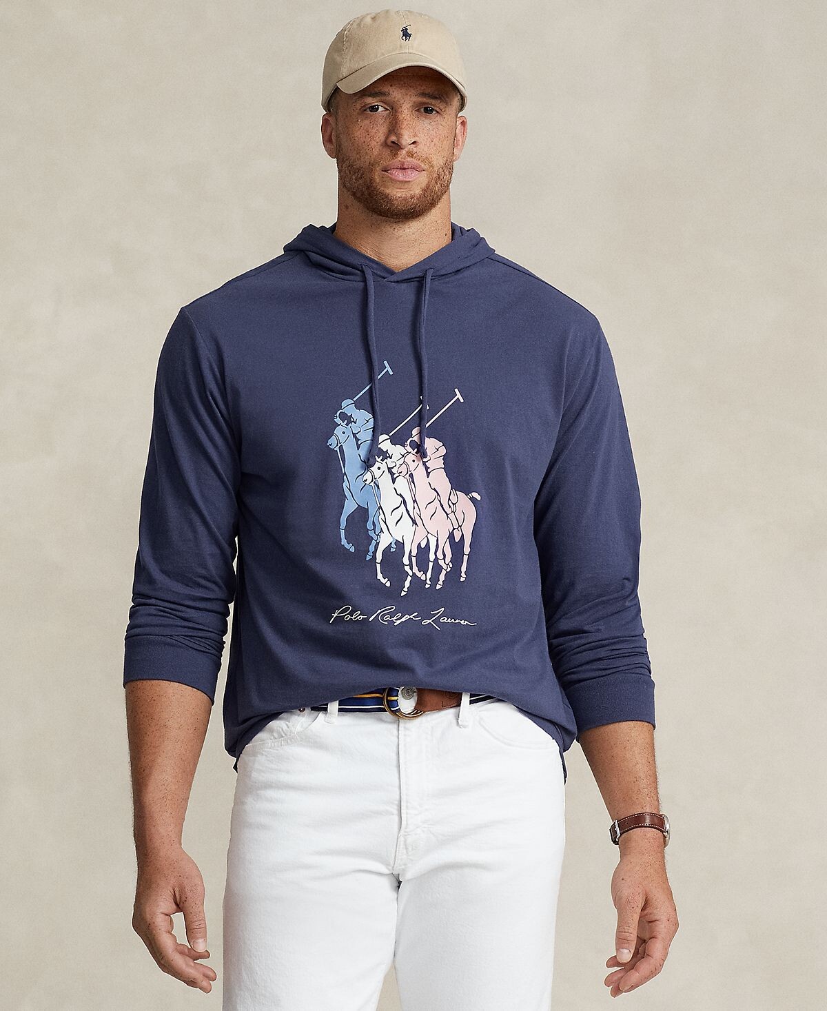 

Мужская трикотажная футболка с капюшоном Big & Tall Big Pony Polo Ralph Lauren