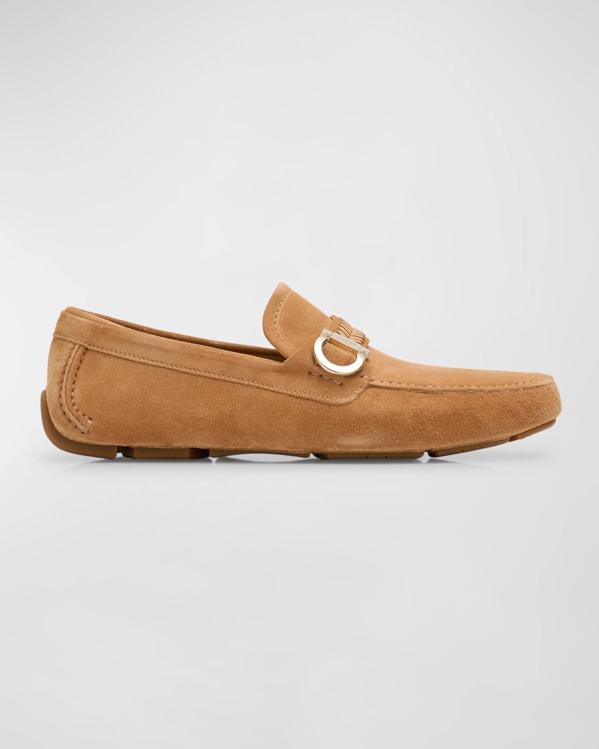 

Мужские замшевые лоферы Calipso Gancini Ferragamo, цвет Light Came