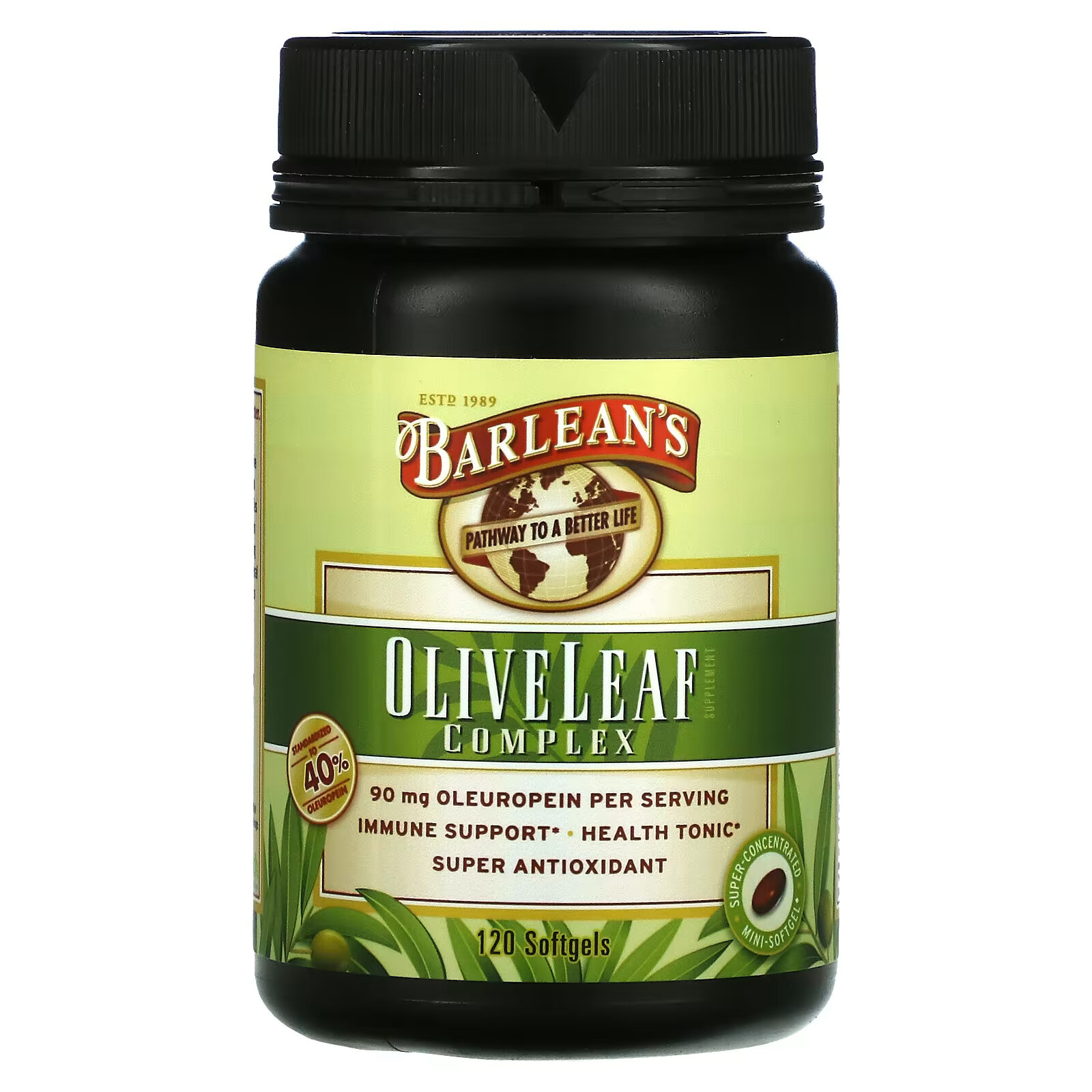 Barlean's, Комплекс оливковых листьев, 120 мягких таблеток 37038