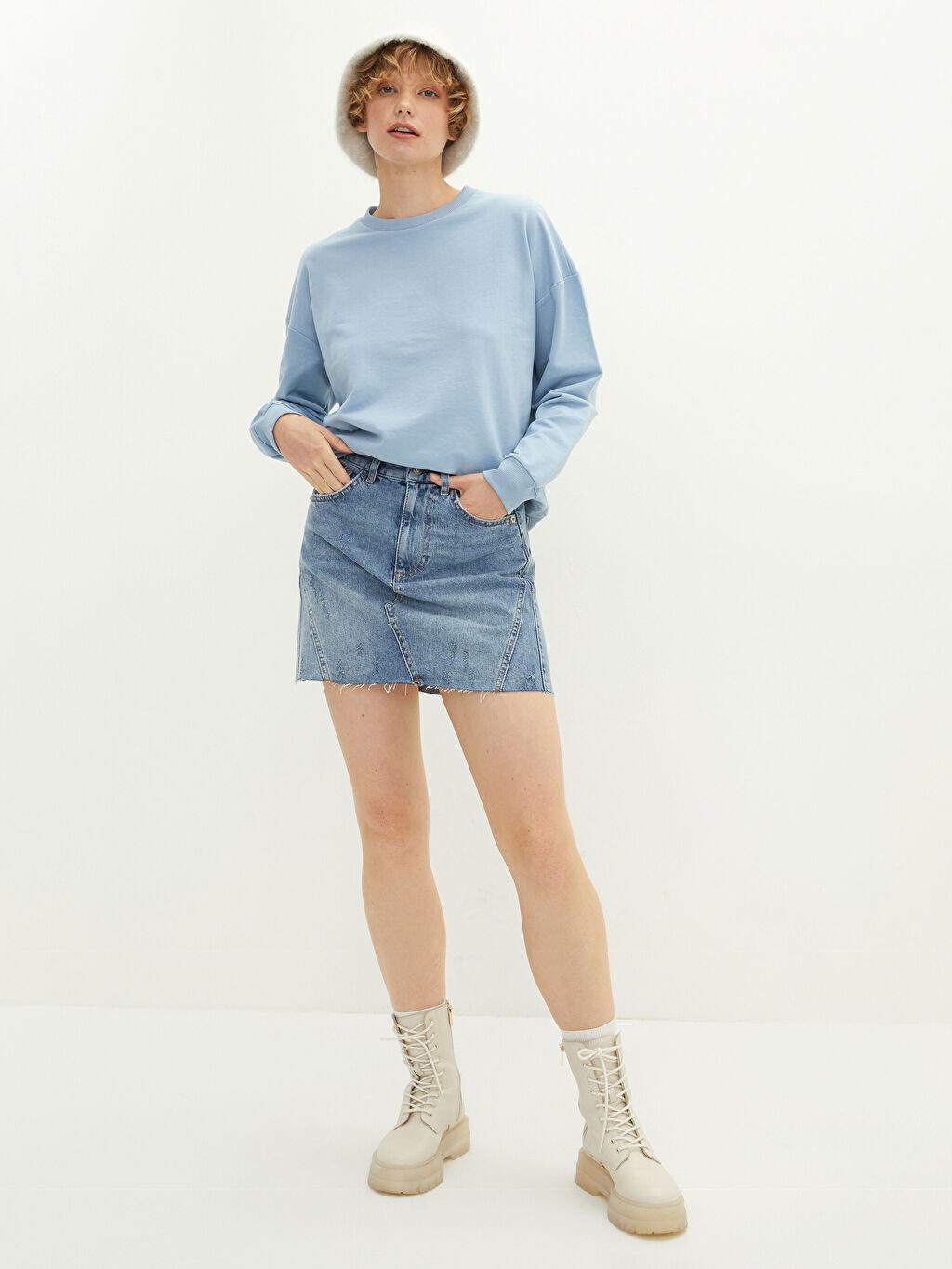 

Джинсовая юбка Rodeo для женщин стандартного кроя с карманами LCW Jeans