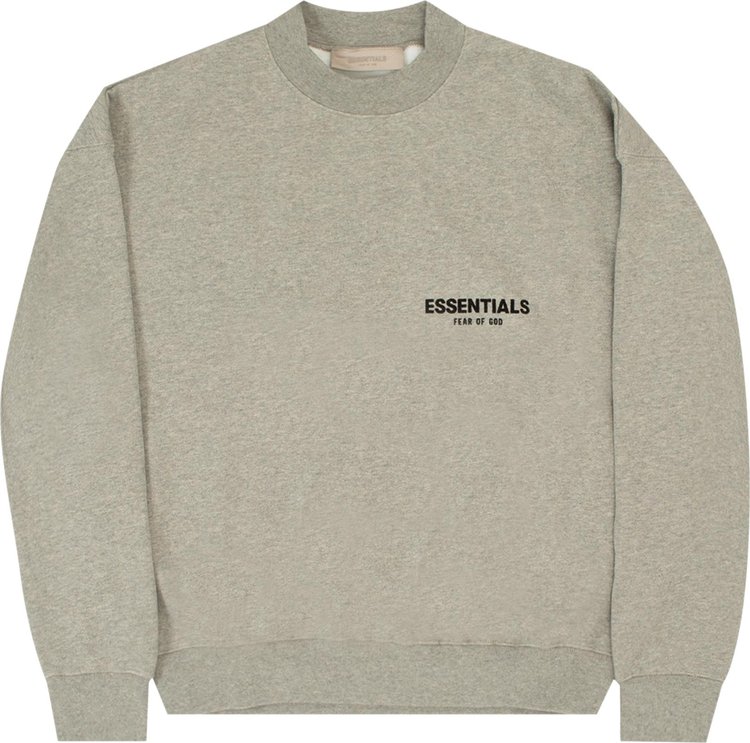 Толстовка Fear of God Essentials Crewneck 'Dark Oatmeal', серый - фото