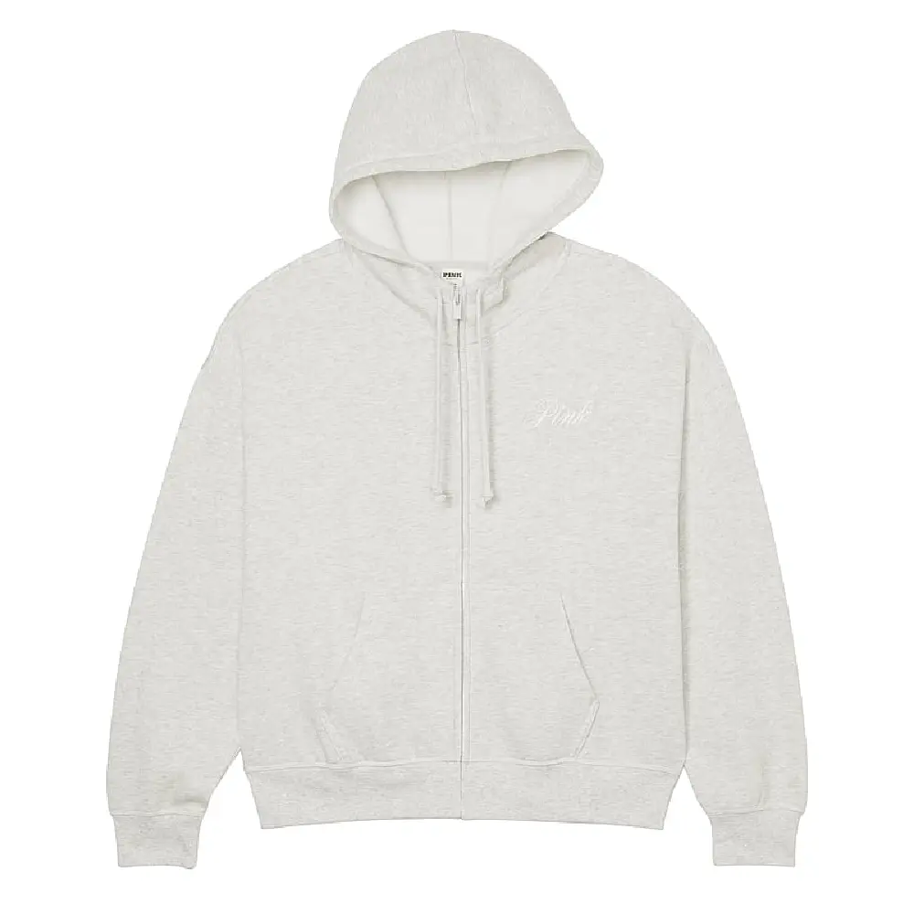 

Толстовка Victoria's Secret Pink Everyday Fleece Relaxed Full-zip, серый