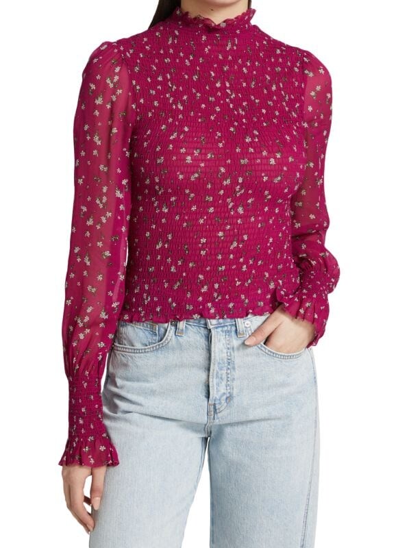 

Блузка Rag&Bone с цветочным принтом Kayden, розовый floral