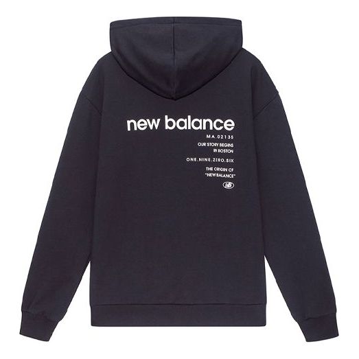 Толстовка New Balance Logo Printing Sports Loose Couple Style Black, черный толстовка new balance printing logo couple style black черный