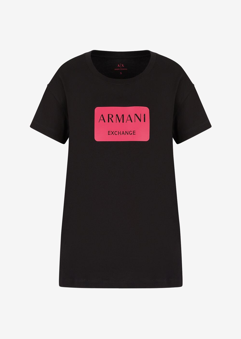 

Футболка Boyfriend First из хлопка с круглым вырезом и логотипом Armani Exchange, черный