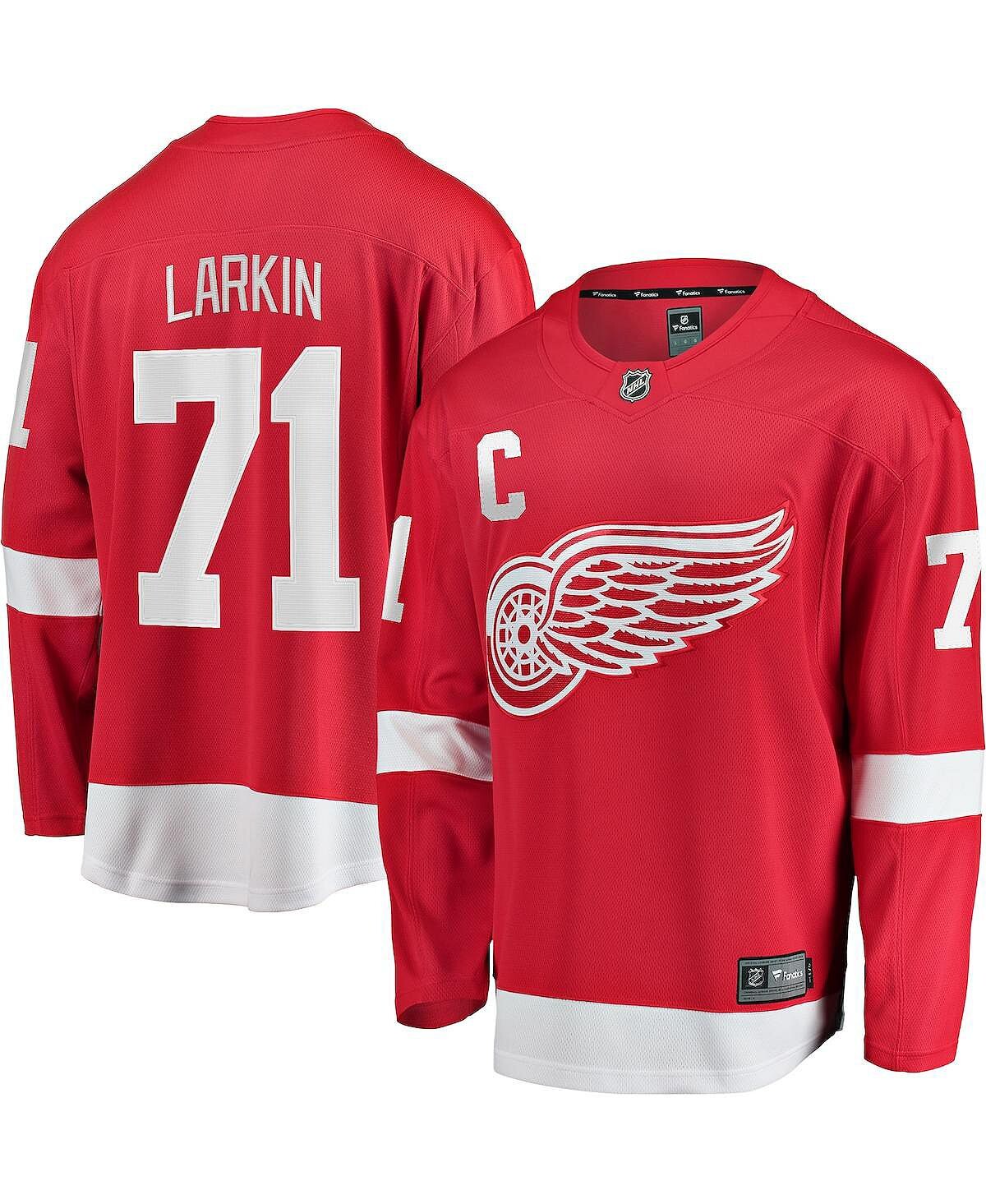 

Мужская фирменная футболка dylan larkin red detroit red wings home captain premier breakaway player jersey Fanatics, красный
