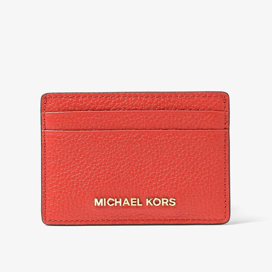 

Визитница Michael Michael Kors Pebbled Leather, розово-красный