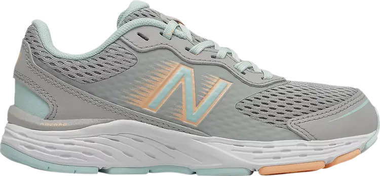 

Кроссовки New Balance 680v6 Big Kid X-Wide 'Rain Cloud Pale Blue Chill', серый