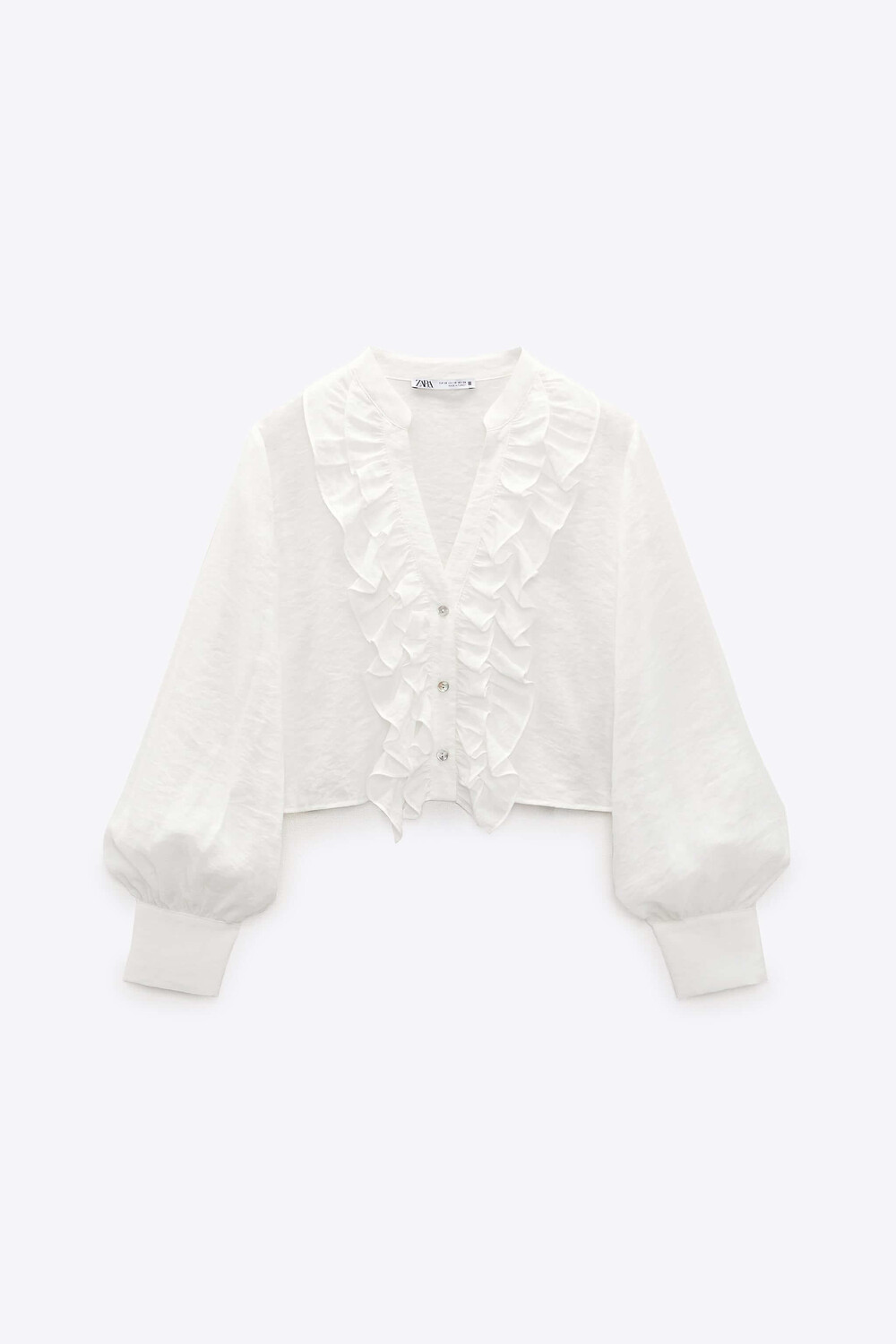 

Блузка Zara Ruffled, белый