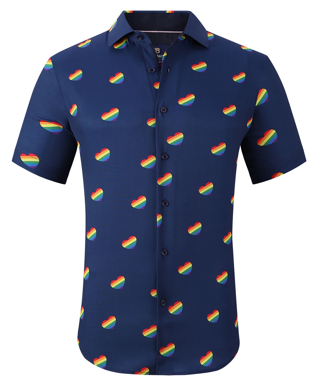 цена Мужская облегающая классическая рубашка на пуговицах pride performance novelty Tom Baine, темно-синий