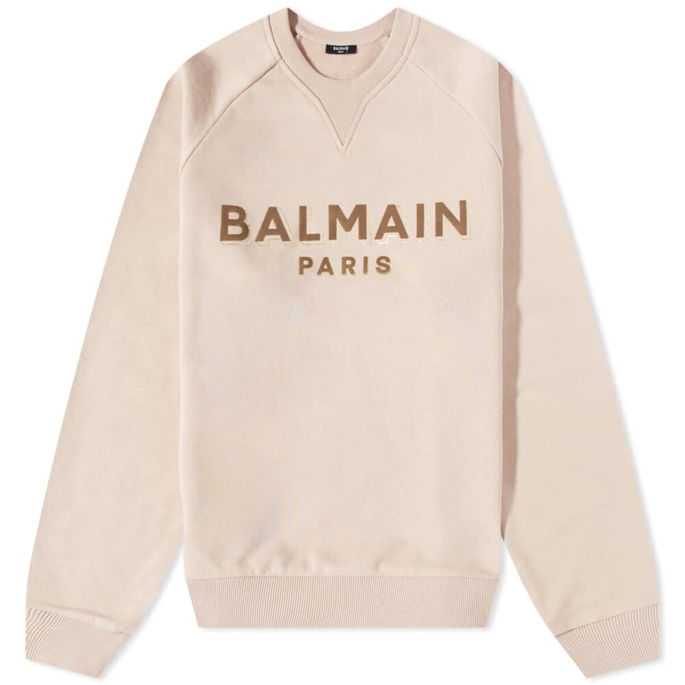 

Толстовка Balmain Flock & Foil Paris Logo Crew Sweat