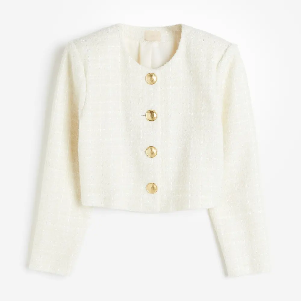 

Пиджак H&M Crop, кремовый
