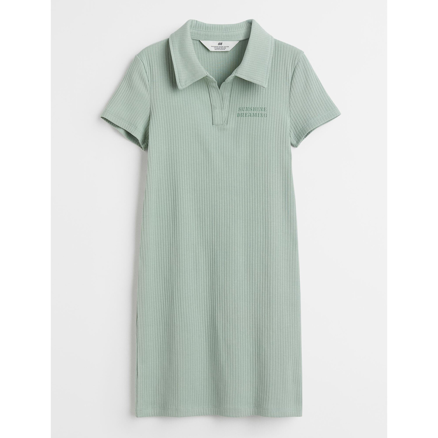 

Трикотажное платье с воротником H&M Solid-color, зеленый