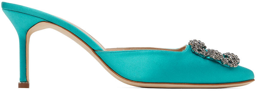 

Синие туфли без задника Hangisimu Manolo Blahnik