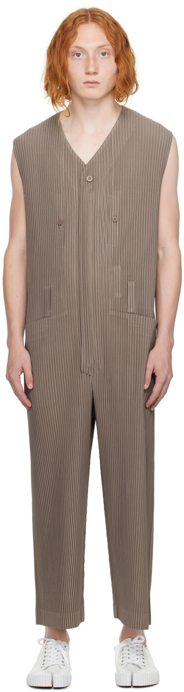 

Коричневый комбинезон со складками 1 Homme Plissé Issey Miyake