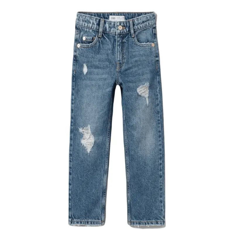 

Джинсы Zara Kids Ripped Straight, голубой