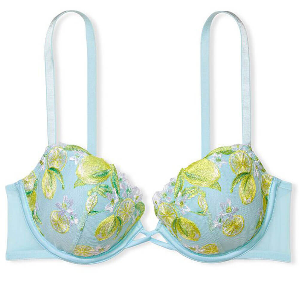 

Бюстгальтер с вышивкой Victoria's Secret Dream Angels Lightly-Lined Lemon, светло-голубой/желтый