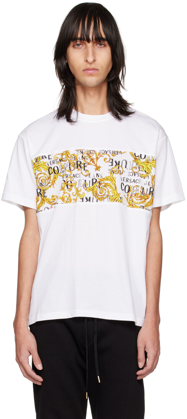 

Белая футболка со вставками Versace Jeans Couture, Белый