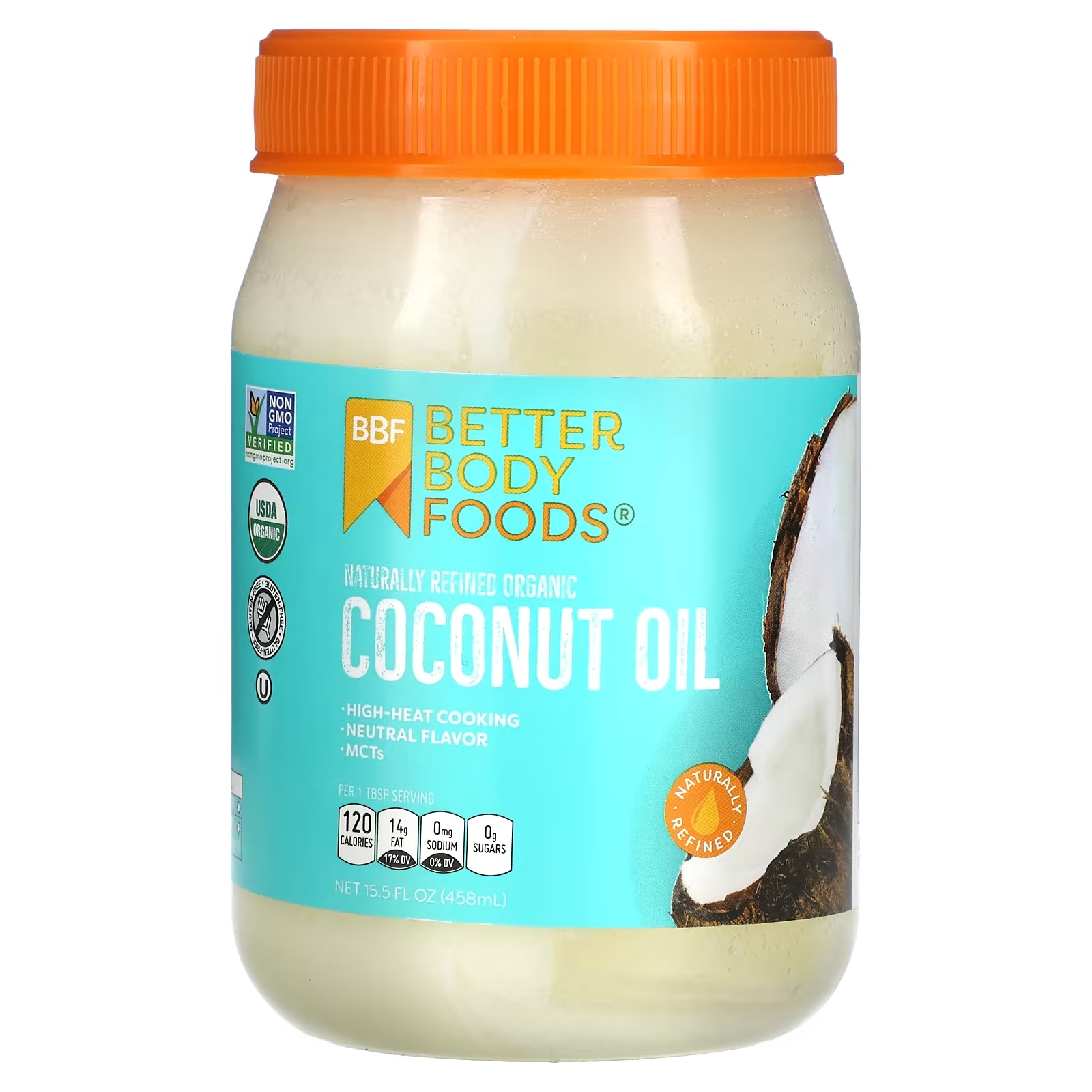 spectrum culinary органическое кокосовое масло рафинированное 414 мл 14 жидких унций Натурально Рафинированное Органическое Кокосовое Масло BetterBody Foods