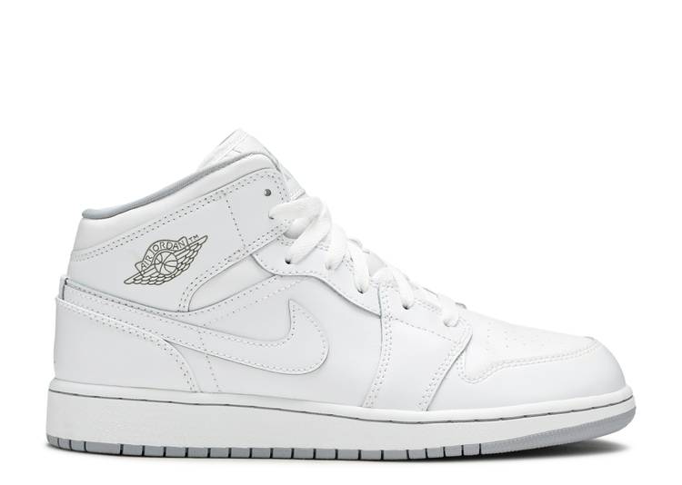 AIR JORDAN 1 RETRO MID GS WHITE WOLF GREY CDEK.Shopping