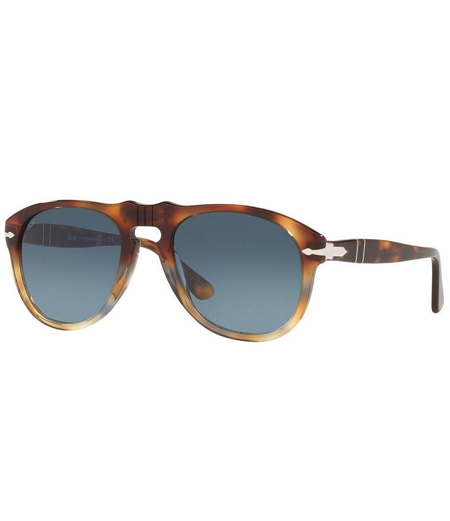 Мужские солнцезащитные очки-авиаторы Persol PO0649 черепахового цвета 56 мм, коричневый