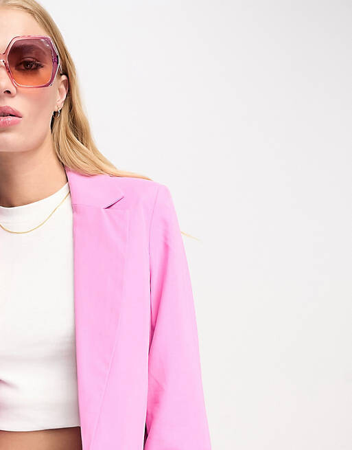 

Ярко-розовый пиджак оверсайз River Island