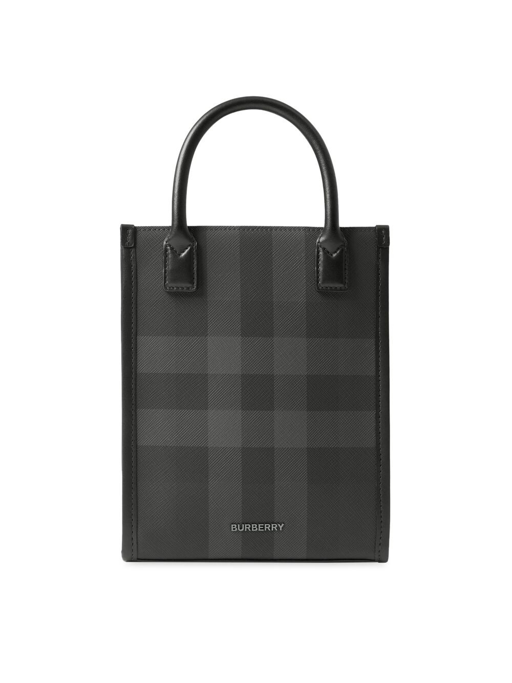

Сумка-тоут Denny с кожаной отделкой в клетку Burberry, угольный