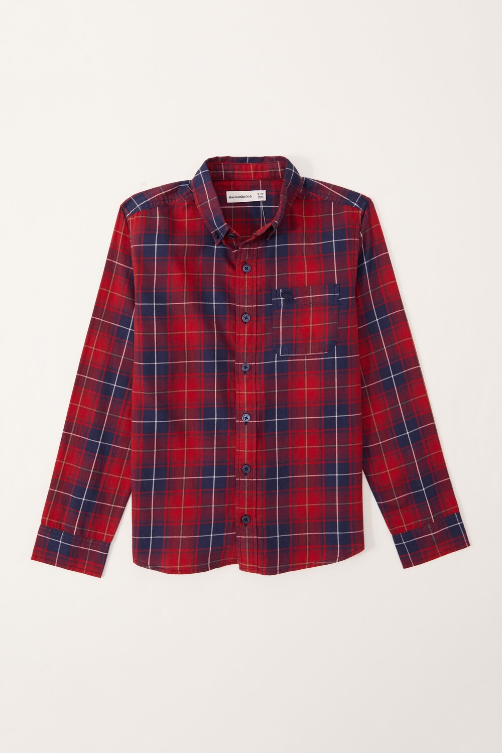 

Клетчатая рубашка с длинными рукавами Abercrombie & Fitch, красный
