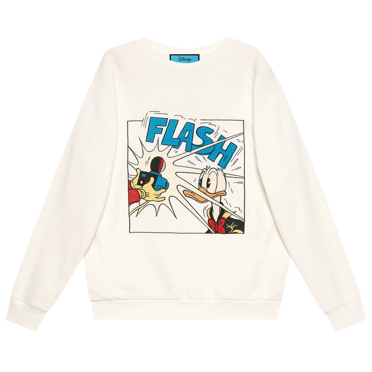 Толстовка Gucci x Disney Donald Duck Cotton Sweatshirt White, белый - фото