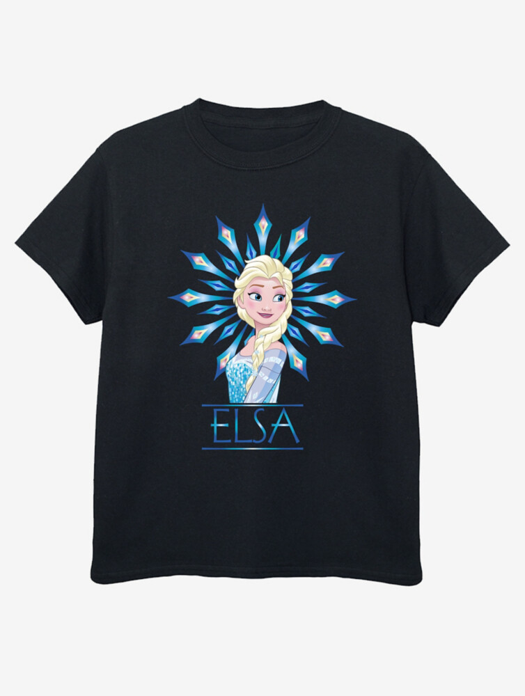 

NW2 Frozen Elsa Snowflake Kids Черная футболка с принтом George., черный
