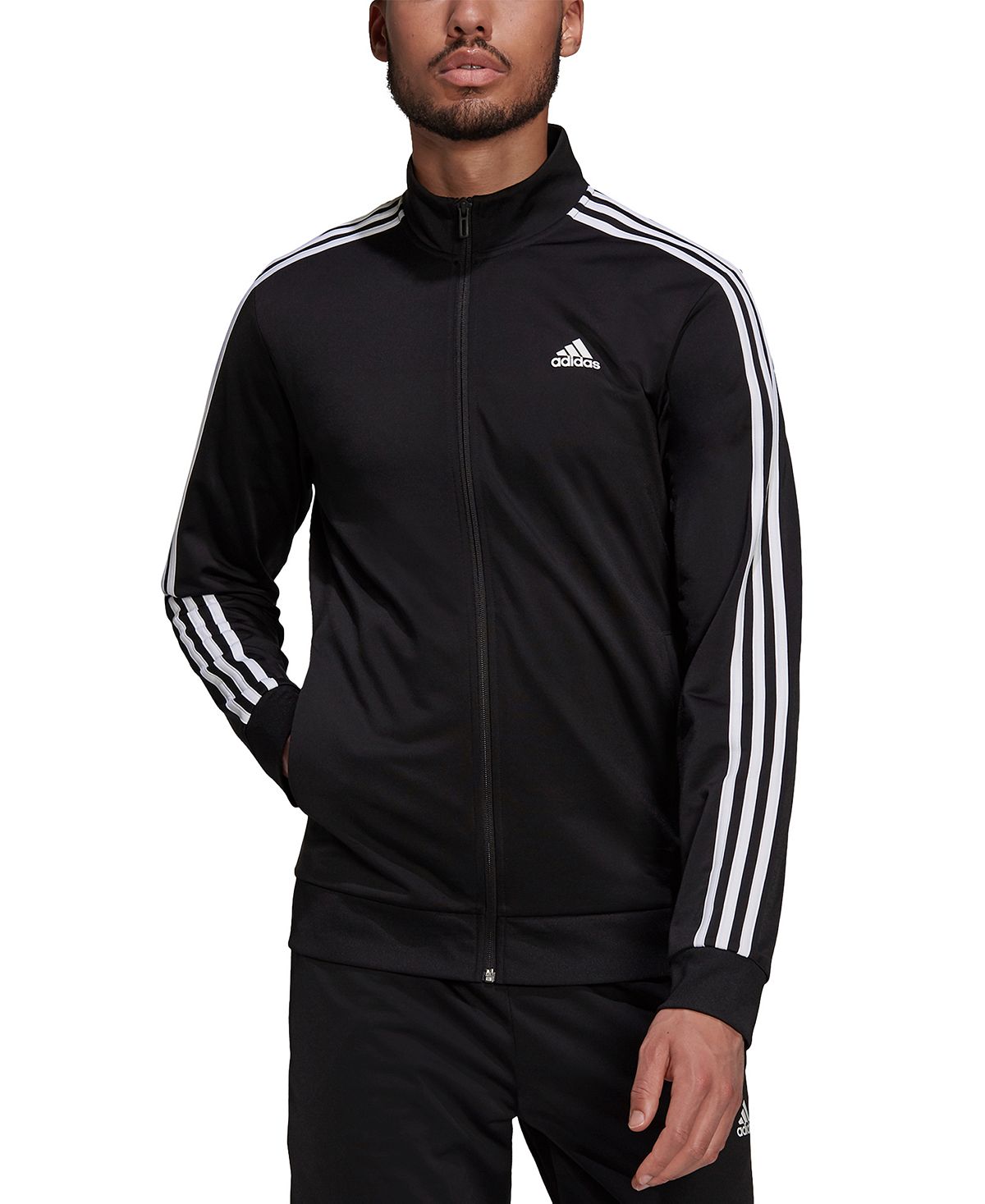 Мужская спортивная куртка из трикотажа adidas, черно-белый
