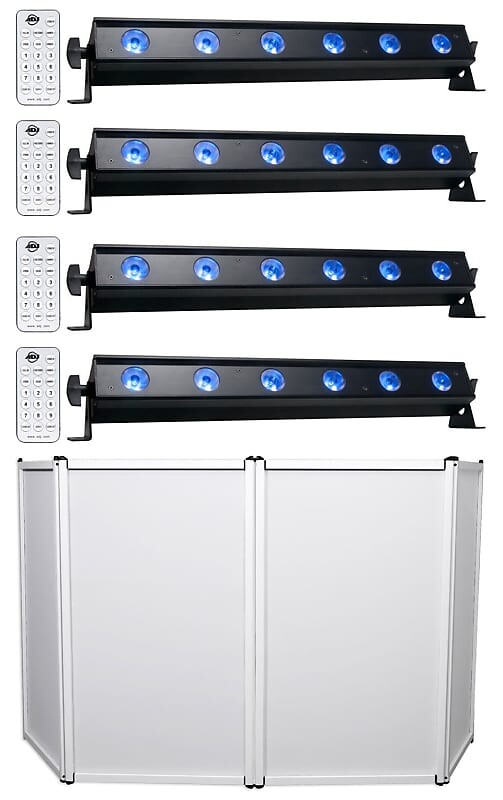 

(4) Американский диджей ADJ UB 6H 22,5" RGBAW+UV LED DMX Wash Light Bars+Facade Booth American DJ (4) UB 6H+RFAAW