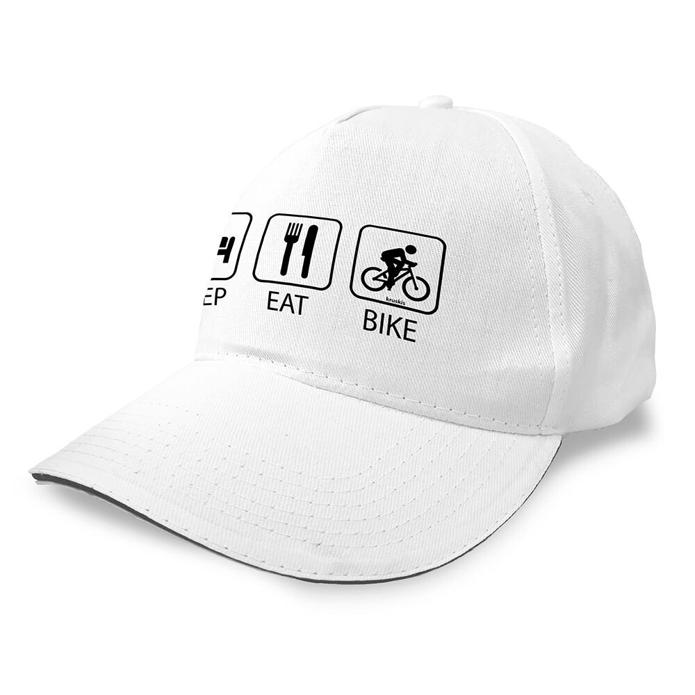 

Бейсболка Kruskis Sleep Eat And Bike, белый