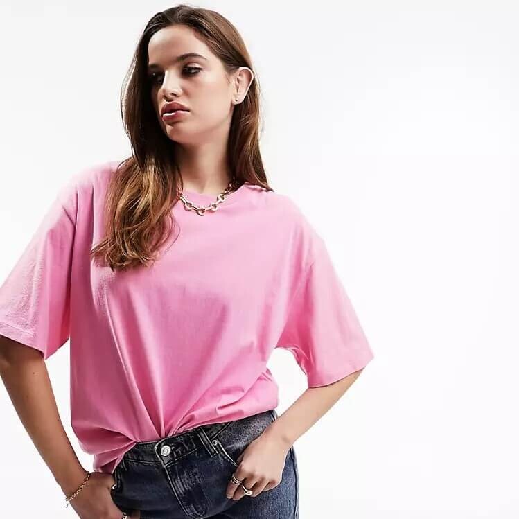 

Футболка Asos Design Textured Oversized, розовый