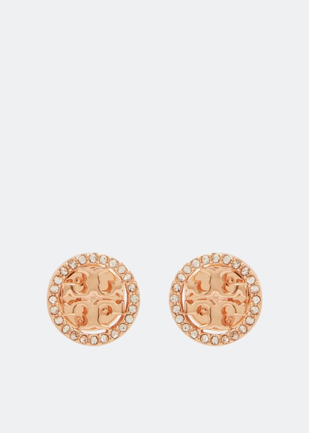 цена Серьги TORY BURCH Crystal logo earrings, золотой