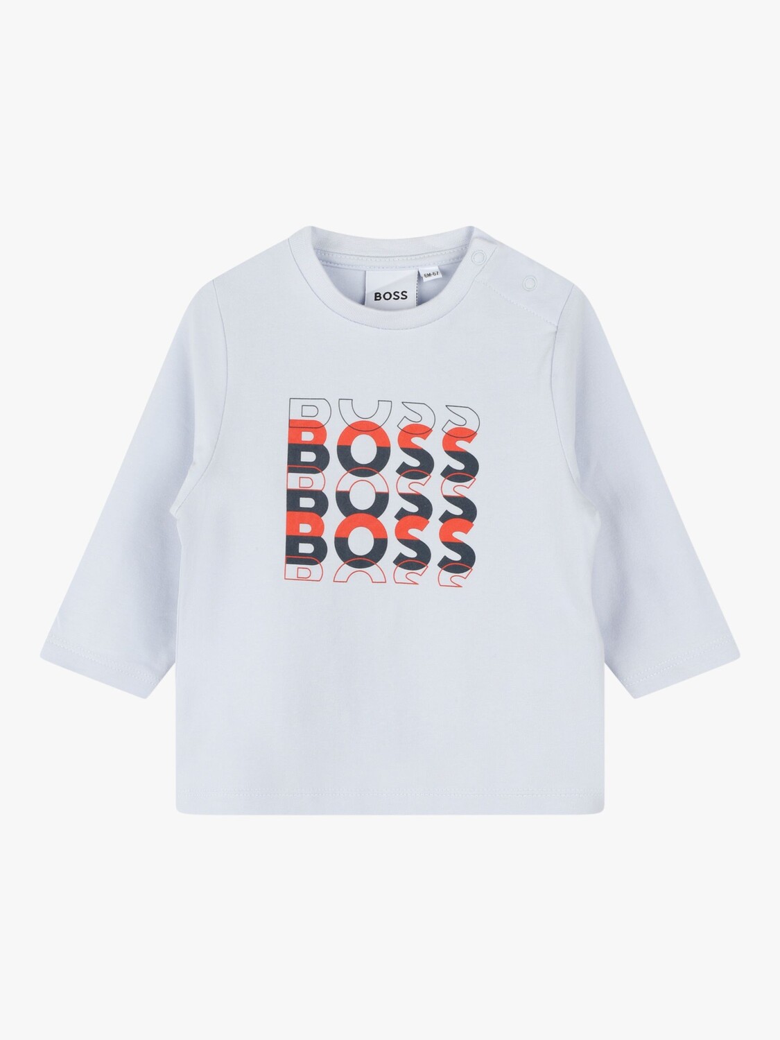 

Футболка с длинным рукавом и логотипом Baby BOSS, светло-синий