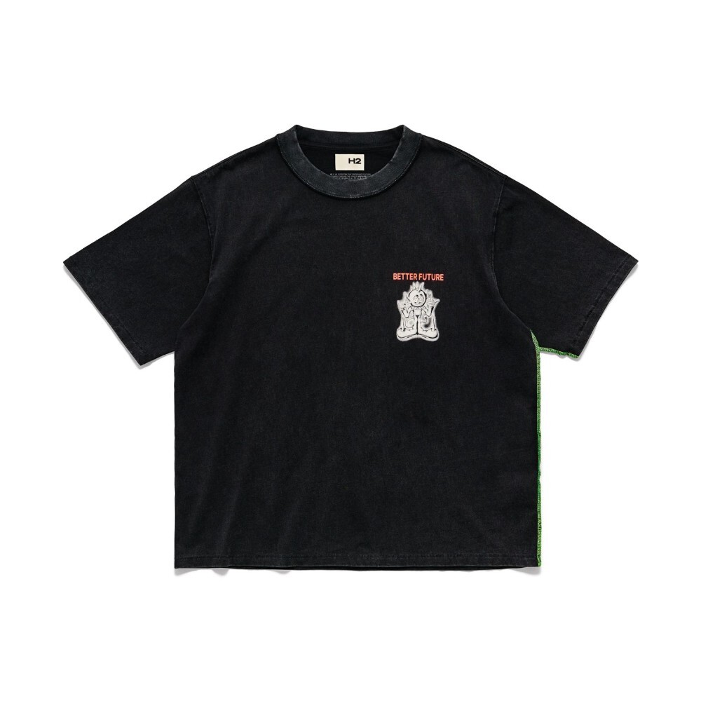 

Футболка H&M H2 Printed, черный