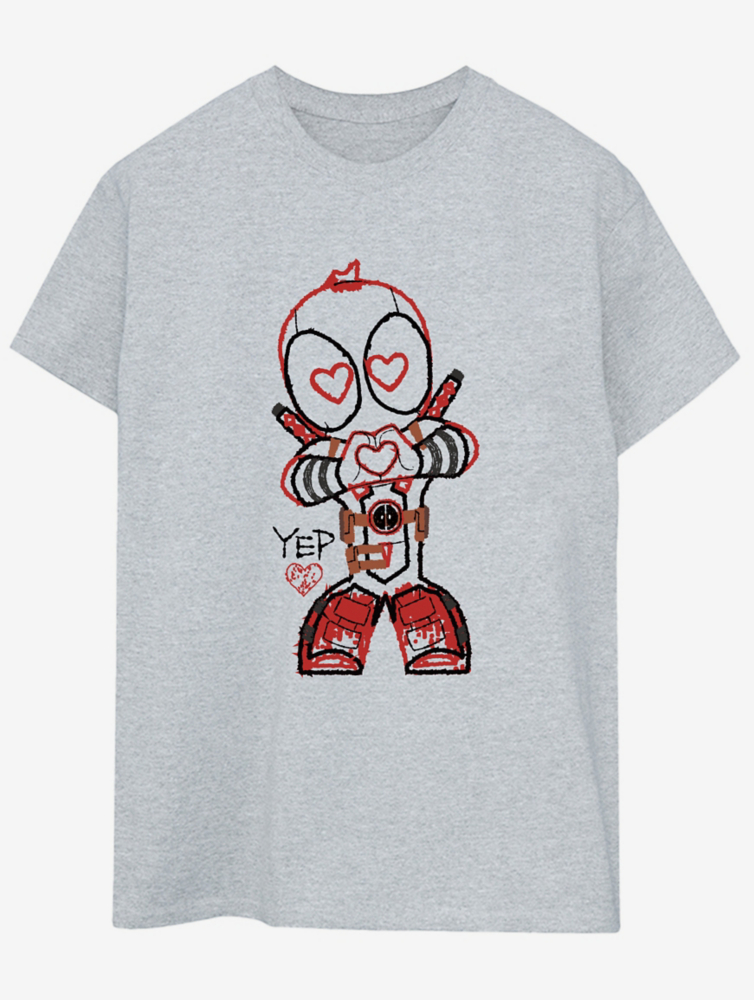 Серая футболка с принтом для взрослых NW2 Deadpool Love Beam George., серый футболка серая с принтом паетками love
