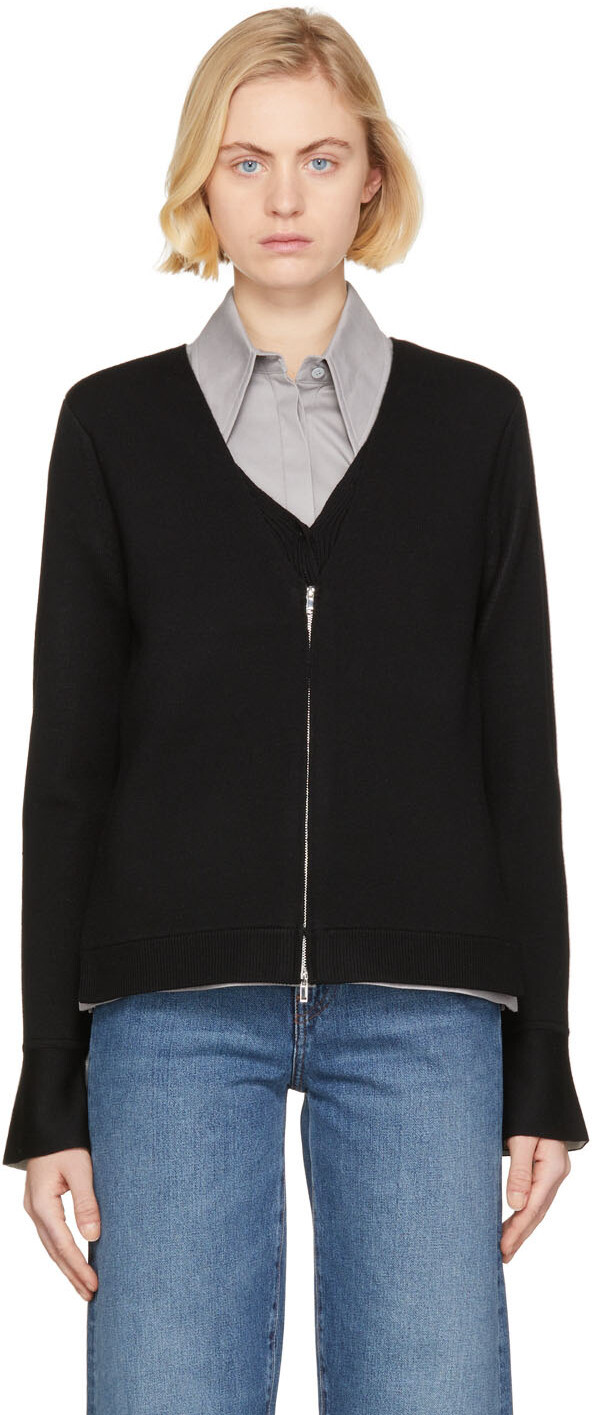 

Черный двусторонний шерстяной кардиган на молнии 3.1 Phillip Lim