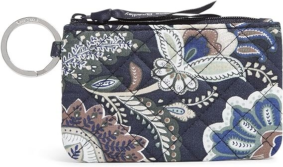

Женский хлопковый кошелек Vera Bradley на молнии с чехлом для документов, темно-синий