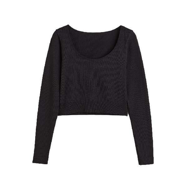 

Топ домашний H&M Thermolite Ribbed, черный
