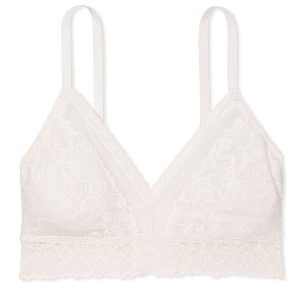 

Кружевной бюстгальтер без косточек Victoria's Secret Curvy, белый