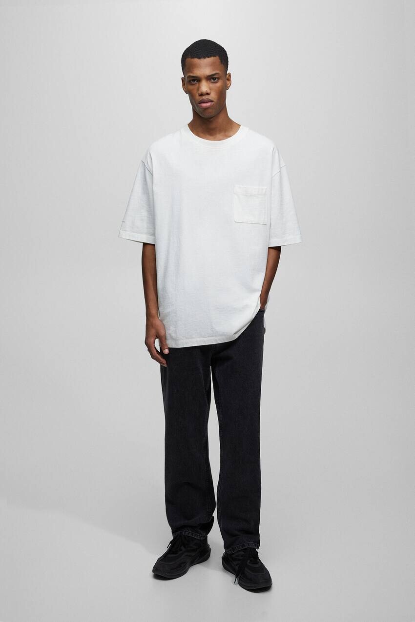 

Джинсы широкого кроя Pull&Bear, черный