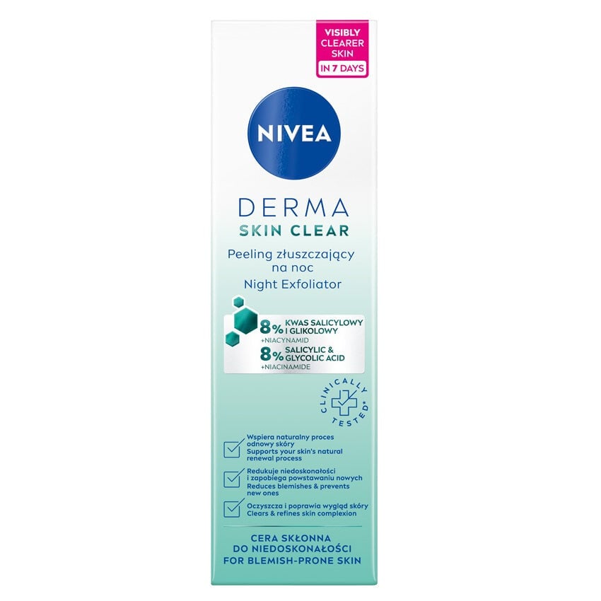 

Nivea Derma Skin Clear отшелушивающий ночной скраб 40мл