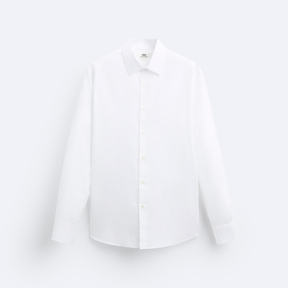 

Рубашка Zara Textured Cotton, белый