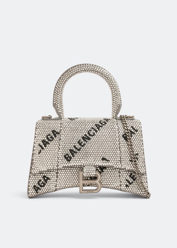 

Сумка BALENCIAGA Hourglass XS chain bag, серебряный, Серый